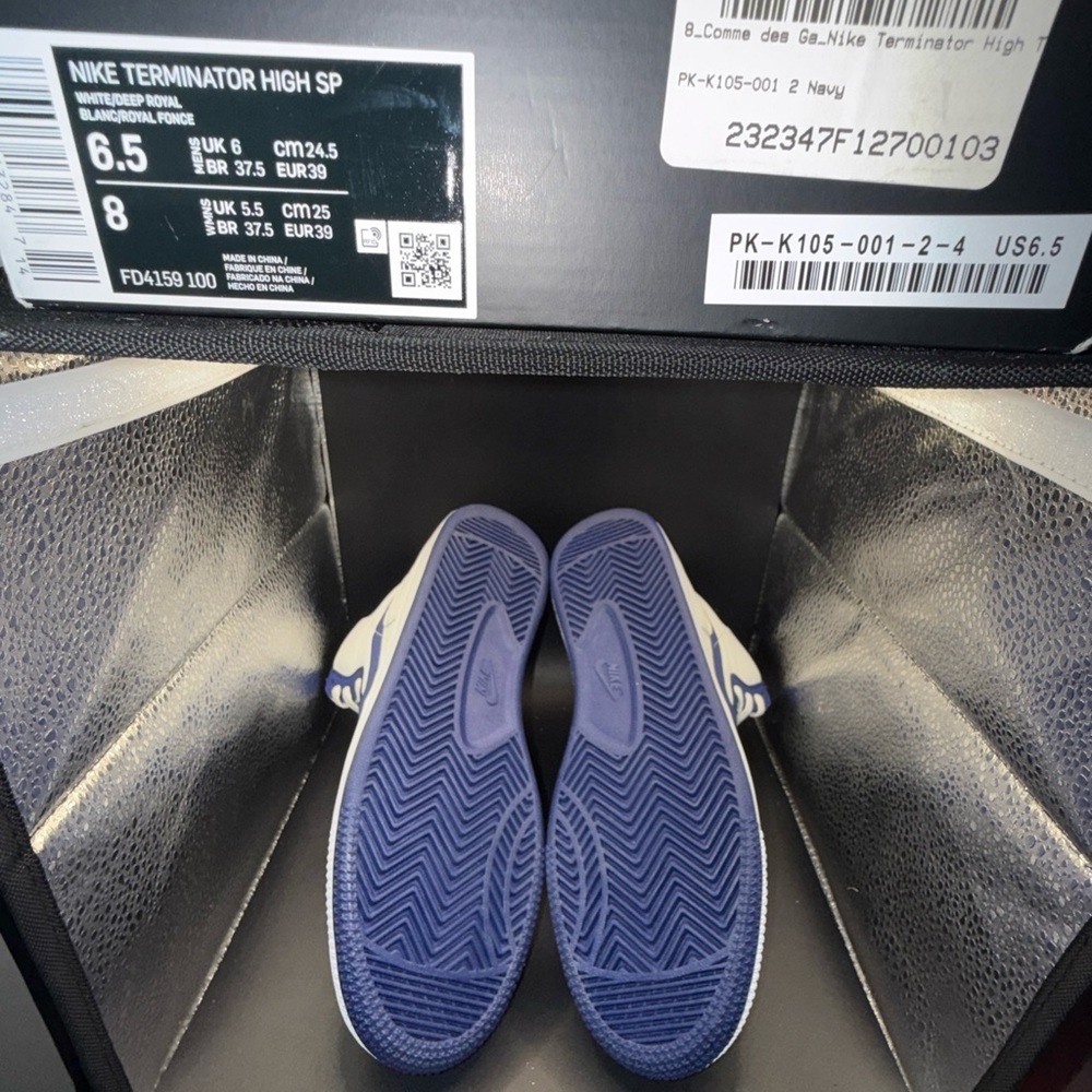 Size 6.5 - Comme des Garçons Homme Plus x Nike Terminator High Navy, FD4159-100 - Picture 11 of 11